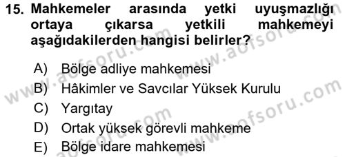Temel Ceza Muhakemesi Hukuku Bilgisi Dersi 2015 - 2016 Yılı (Vize) Ara Sınav Soruları 15. Soru