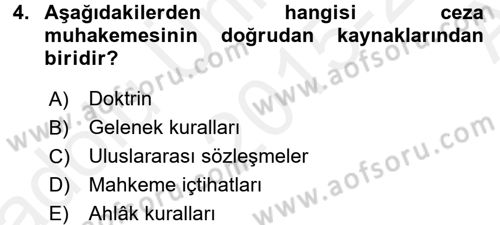 Temel Ceza Muhakemesi Hukuku Bilgisi Dersi 2015 - 2016 Yılı (Vize) Ara Sınav Soruları 4. Soru