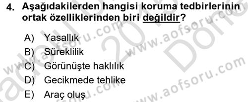 Temel Ceza Muhakemesi Hukuku Bilgisi Dersi 2015 - 2016 Yılı (Final) Dönem Sonu Sınav Soruları 4. Soru