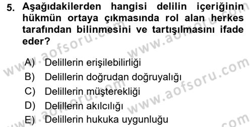 Temel Ceza Muhakemesi Hukuku Bilgisi Dersi 2016 - 2017 Yılı (Final) Dönem Sonu Sınav Soruları 5. Soru