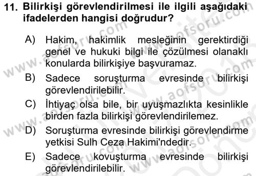 Temel Ceza Muhakemesi Hukuku Bilgisi Dersi 2017 - 2018 Yılı (Final) Dönem Sonu Sınav Soruları 11. Soru