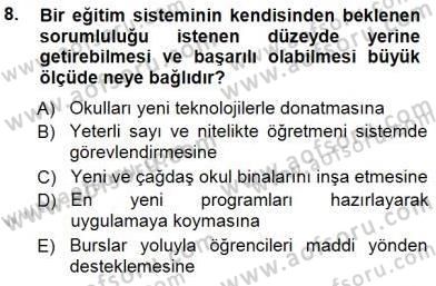 Okulöncesi Eğitime Giriş Dersi 2012 - 2013 Yılı (Final) Dönem Sonu Sınav Soruları 8. Soru