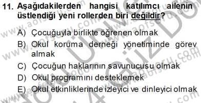 Okulöncesi Eğitime Giriş Dersi 2013 - 2014 Yılı (Final) Dönem Sonu Sınav Soruları 11. Soru