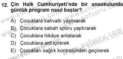 Okulöncesi Eğitime Giriş Dersi 2014 - 2015 Yılı (Vize) Ara Sınavı 12. Soru