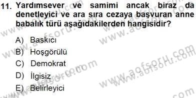 Okulöncesi Eğitime Giriş Dersi 2014 - 2015 Yılı (Final) Dönem Sonu Sınav Soruları 11. Soru