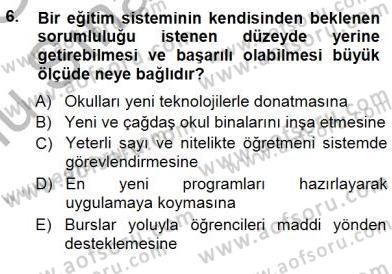 Okulöncesi Eğitime Giriş Dersi 2014 - 2015 Yılı (Final) Dönem Sonu Sınav Soruları 6. Soru