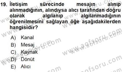 Okulöncesi Eğitime Giriş Dersi 2015 - 2016 Yılı (Final) Dönem Sonu Sınav Soruları 19. Soru