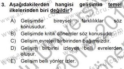 Okulöncesi Eğitime Giriş Dersi 2015 - 2016 Yılı (Final) Dönem Sonu Sınav Soruları 3. Soru