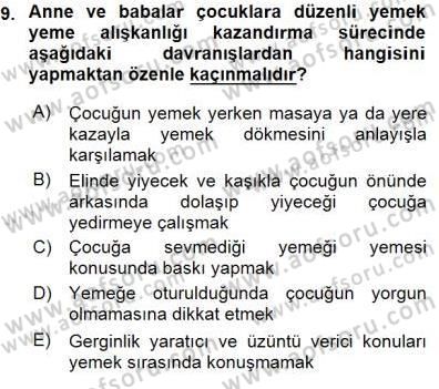 Okulöncesi Eğitime Giriş Dersi 2015 - 2016 Yılı (Final) Dönem Sonu Sınav Soruları 9. Soru