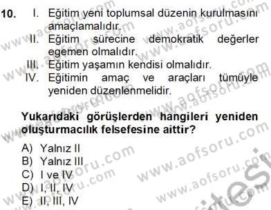 Okul, Aile Ve Çevre İş Birliği Dersi 2012 - 2013 Yılı (Final) Dönem Sonu Sınav Soruları 10. Soru