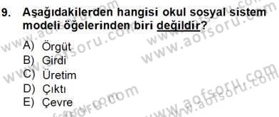 Okul, Aile Ve Çevre İş Birliği Dersi 2012 - 2013 Yılı (Final) Dönem Sonu Sınav Soruları 9. Soru