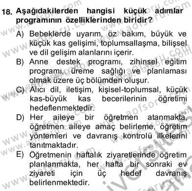 Okul, Aile Ve Çevre İş Birliği Dersi 2013 - 2014 Yılı (Vize) Ara Sınav Soruları 18. Soru