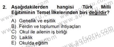 Okul, Aile Ve Çevre İş Birliği Dersi 2013 - 2014 Yılı (Final) Dönem Sonu Sınav Soruları 2. Soru
