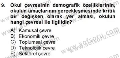 Okul, Aile Ve Çevre İş Birliği Dersi 2013 - 2014 Yılı (Final) Dönem Sonu Sınav Soruları 9. Soru