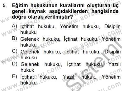 Okul, Aile Ve Çevre İş Birliği Dersi 2014 - 2015 Yılı (Vize) Ara Sınav Soruları 5. Soru