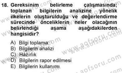 Okul, Aile Ve Çevre İş Birliği Dersi 2014 - 2015 Yılı (Final) Dönem Sonu Sınav Soruları 18. Soru