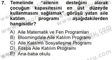 Okul, Aile Ve Çevre İş Birliği Dersi 2014 - 2015 Yılı (Final) Dönem Sonu Sınav Soruları 7. Soru