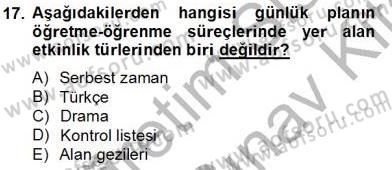 Okulöncesinde Demokrasi Eğitimi Ve Çocuk Hakları Dersi 2012 - 2013 Yılı (Final) Dönem Sonu Sınav Soruları 17. Soru