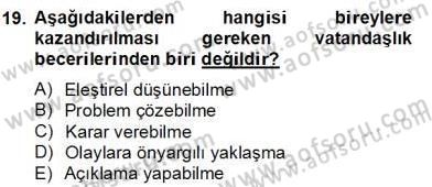 Okulöncesinde Demokrasi Eğitimi Ve Çocuk Hakları Dersi 2012 - 2013 Yılı (Final) Dönem Sonu Sınav Soruları 19. Soru
