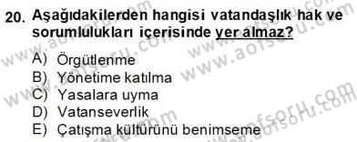 Okulöncesinde Demokrasi Eğitimi Ve Çocuk Hakları Dersi 2013 - 2014 Yılı (Final) Dönem Sonu Sınav Soruları 20. Soru