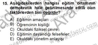 Okulöncesinde Demokrasi Eğitimi Ve Çocuk Hakları Dersi 2014 - 2015 Yılı (Vize) Ara Sınavı 15. Soru