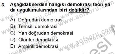 Okulöncesinde Demokrasi Eğitimi Ve Çocuk Hakları Dersi 2014 - 2015 Yılı (Vize) Ara Sınavı 3. Soru