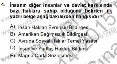 Okulöncesinde Demokrasi Eğitimi Ve Çocuk Hakları Dersi 2014 - 2015 Yılı (Vize) Ara Sınavı 4. Soru