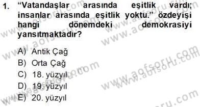 Okulöncesinde Demokrasi Eğitimi Ve Çocuk Hakları Dersi 2014 - 2015 Yılı (Final) Dönem Sonu Sınavı 1. Soru