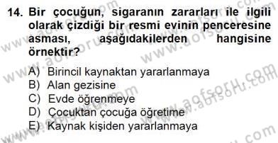 Okulöncesinde Demokrasi Eğitimi Ve Çocuk Hakları Dersi 2014 - 2015 Yılı (Final) Dönem Sonu Sınavı 14. Soru