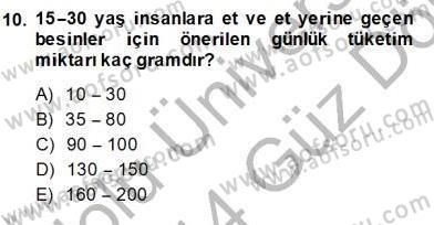Anne Ve Çocuk Beslenmesi Dersi Ara Sınavı Deneme Sınav Soruları 10. Soru