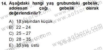 Anne Ve Çocuk Beslenmesi Dersi Ara Sınavı Deneme Sınav Soruları 14. Soru
