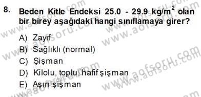 Anne Ve Çocuk Beslenmesi Dersi Ara Sınavı Deneme Sınav Soruları 8. Soru