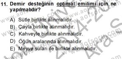 Anne Ve Çocuk Beslenmesi Dersi Ara Sınavı Deneme Sınav Soruları 11. Soru