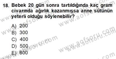 Anne Ve Çocuk Beslenmesi Dersi Ara Sınavı Deneme Sınav Soruları 18. Soru