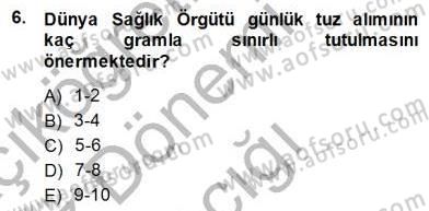 Anne Ve Çocuk Beslenmesi Dersi Ara Sınavı Deneme Sınav Soruları 6. Soru