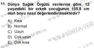 Anne Ve Çocuk Beslenmesi Dersi 2014 - 2015 Yılı (Final) Dönem Sonu Sınav Soruları 11. Soru