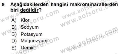 Anne Ve Çocuk Beslenmesi Dersi Ara Sınavı Deneme Sınav Soruları 9. Soru
