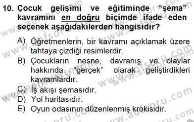 Çocukta Oyun Gelişimi Dersi 2014 - 2015 Yılı (Vize) Ara Sınav Soruları 10. Soru