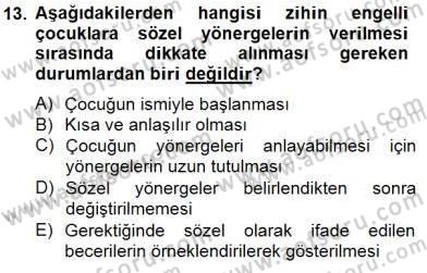 Çocukta Oyun Gelişimi Dersi 2014 - 2015 Yılı (Final) Dönem Sonu Sınav Soruları 13. Soru