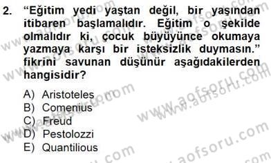 Çocukta Oyun Gelişimi Dersi 2014 - 2015 Yılı (Final) Dönem Sonu Sınav Soruları 2. Soru
