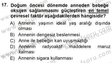 Erken Çocukluk Döneminde Gelişim 1 Dersi Ara Sınavı Deneme Sınav Soruları 17. Soru
