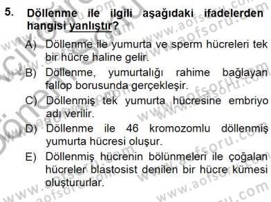 Erken Çocukluk Döneminde Gelişim 1 Dersi 2012 - 2013 Yılı (Final) Dönem Sonu Sınav Soruları 5. Soru