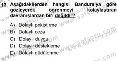 Erken Çocukluk Döneminde Gelişim 1 Dersi Ara Sınavı Deneme Sınav Soruları 13. Soru