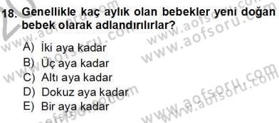 Erken Çocukluk Döneminde Gelişim 1 Dersi Ara Sınavı Deneme Sınav Soruları 18. Soru