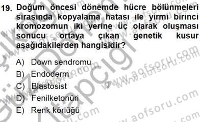 Erken Çocukluk Döneminde Gelişim 1 Dersi Ara Sınavı Deneme Sınav Soruları 19. Soru