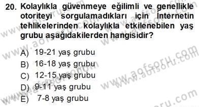 Erken Çocukluk Döneminde Gelişim 1 Dersi 2014 - 2015 Yılı (Final) Dönem Sonu Sınav Soruları 20. Soru