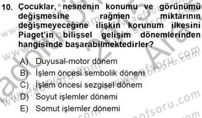 Erken Çocukluk Döneminde Gelişim 1 Dersi Ara Sınavı Deneme Sınav Soruları 10. Soru