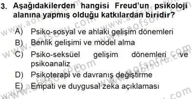 Erken Çocukluk Döneminde Gelişim 1 Dersi 2015 - 2016 Yılı (Final) Dönem Sonu Sınav Soruları 3. Soru
