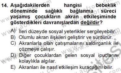 Erken Çocukluk Döneminde Gelişim 2 Dersi 2012 - 2013 Yılı (Final) Dönem Sonu Sınav Soruları 14. Soru
