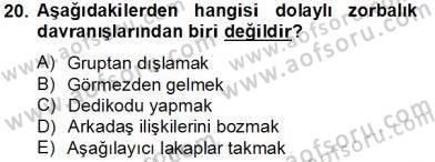 Erken Çocukluk Döneminde Gelişim 2 Dersi 2012 - 2013 Yılı (Final) Dönem Sonu Sınav Soruları 20. Soru